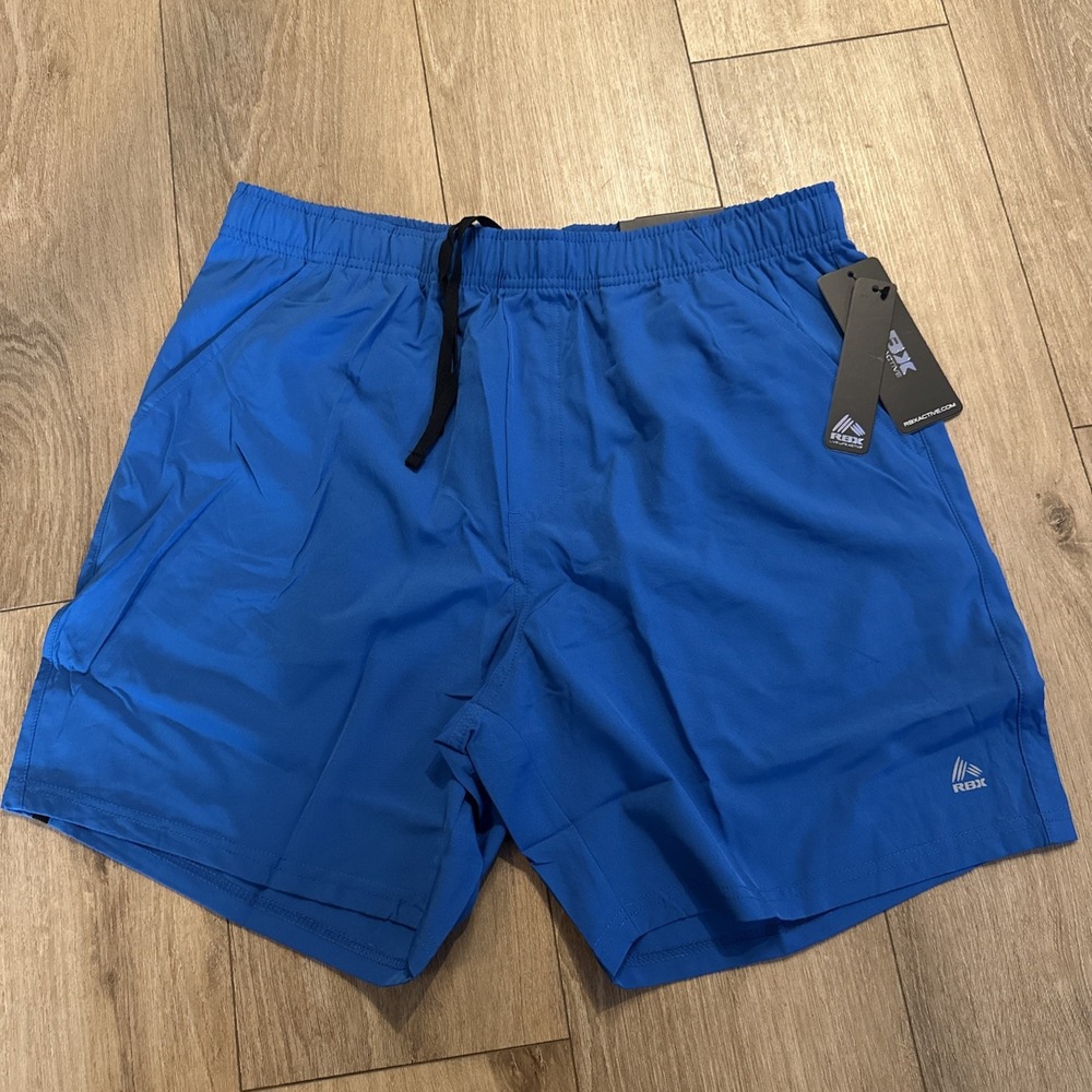 RBX Mens Performance Training Shorts Blue 7 Inch Inseam‎ CRM5156 Size Medium NWT